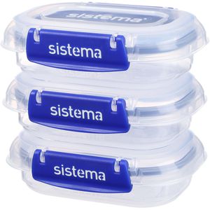 Sistema Frischhaltedose Klip it Plus, aus Kunststoff, 0,18 Liter, transparent, luftdicht, Set, 3 Stück
