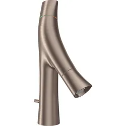 hansgrohe AXOR Starck Organic 2-Griff-Waschtischmischer 80, Zugstangen-Ablaufgarnitur, 12010820, Farbe: Brushed Nickel
