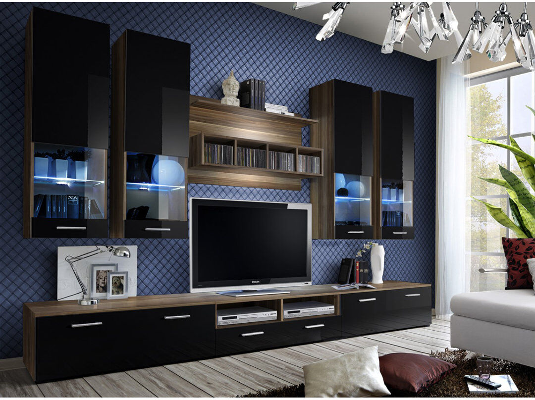 Ivy Bronx Balmorhea TV Stand for TVs up to 65" Black/Walnut 65"
