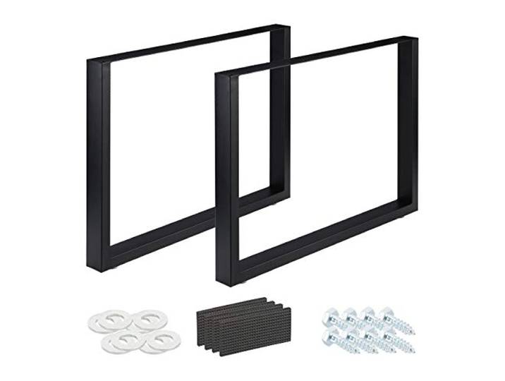 Relaxdays Pieds de Table Jeu de 2\, BxH: 100x72 cm; Supports métalliques\, Table Basse\, Style Industriel\, Noirs