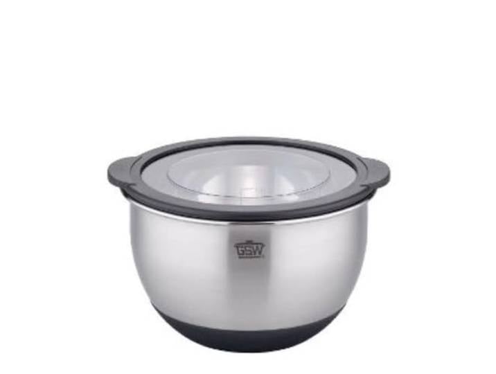 GSW Primo Bol de service 16 cm en acier inoxydable de qualité supérieure avec couvercle hermétique 1\,2 l Argenté