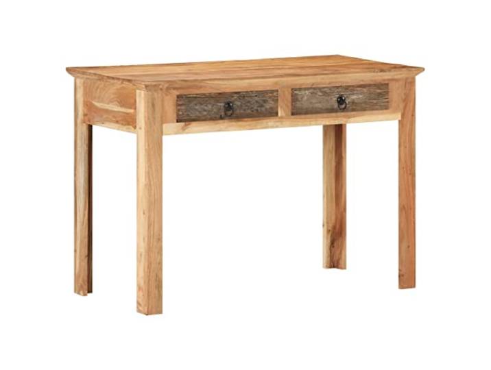 HEFZGDB Schreibtisch 110x50x75 cm Recyceltes Massivholz Vintage Handgefertigt mit Zwei Schubladen aus Akazienholz für Büro oder Zuhause als Konsolentisch