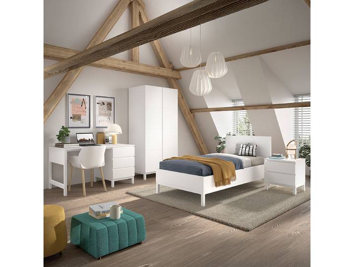 Kinderzimmerset 4-tlg Schreibtisch 99cm Weiß