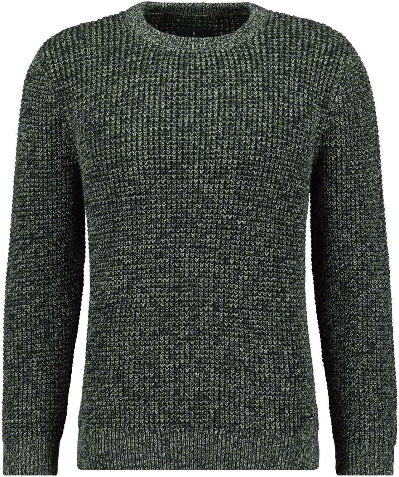 Rundhalspullover RAGMAN, Herren, Gr. 54, grün (dunkelgrün, 393), Strick, 100% Baumwolle, Rundhals, Pullover Rundhalspullover dunkelgrün, 393 54