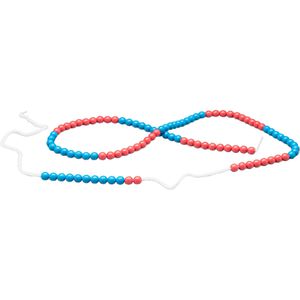 Wissner Lernspielzeug 080260.000 100er Rechenkette, rot / blau, ab 6 Jahre, Zahlen und Rechnen lernen, 10 Stück