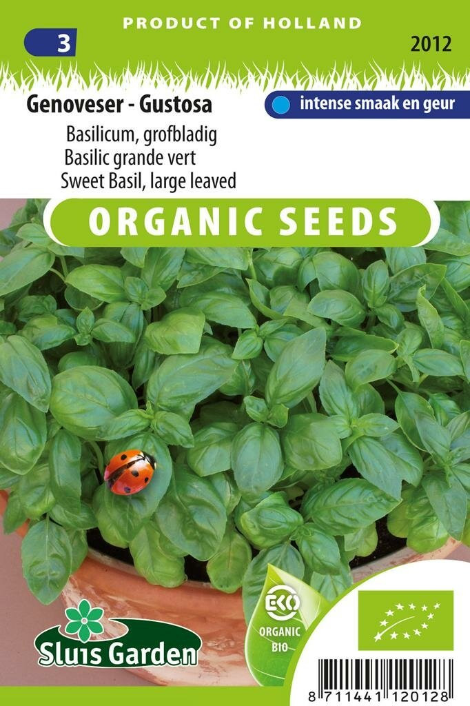 Sluis Garden Basilicum zaden Genoveser Aton BIO