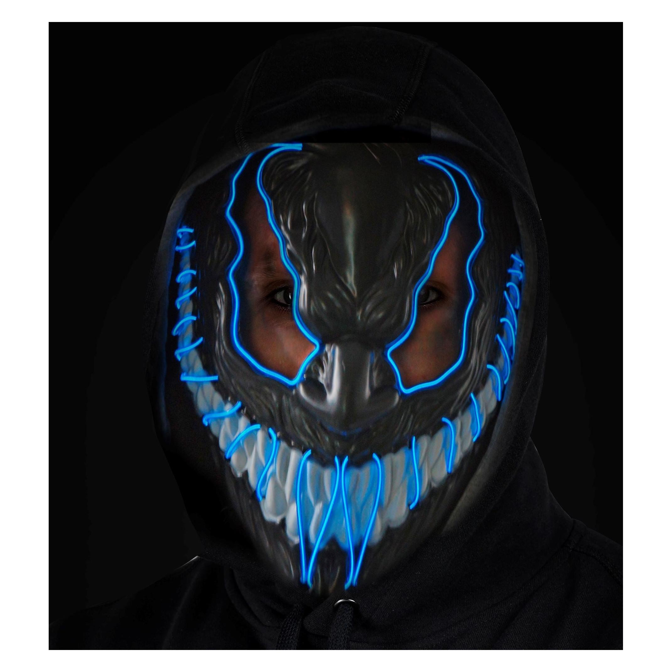 Widmann Blaue Monstermaske mit LED Beleuchtung (30336)