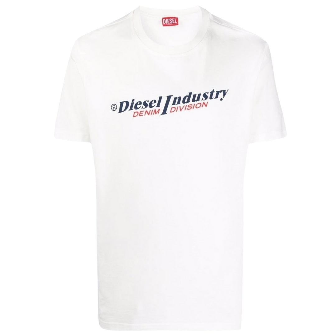 Weisses T-Shirt mit Denim-Logo von Diesel Industry