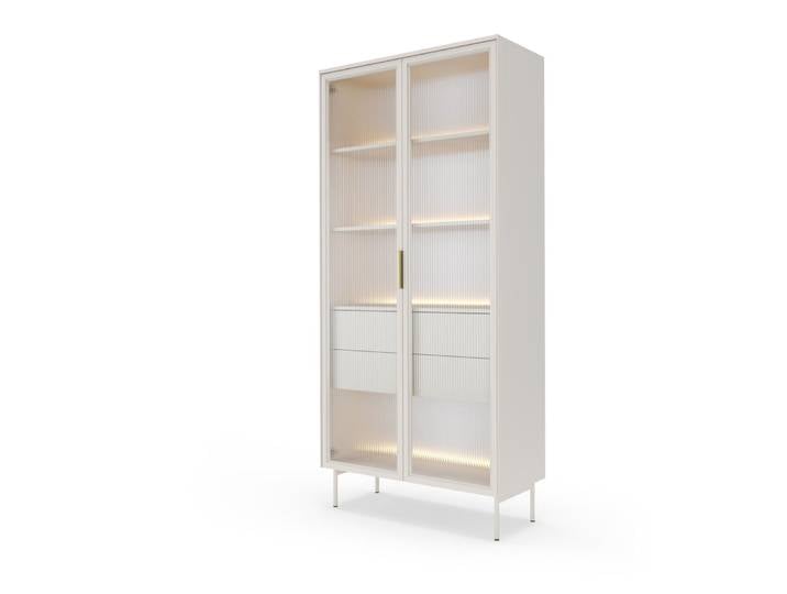 Vitrine coloris beige 92 x 39 x 195 cm