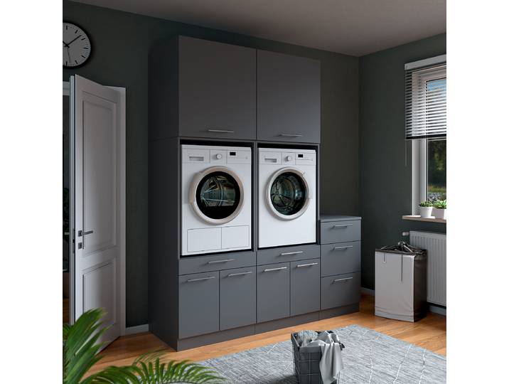 Set de buanderie J 186 x 238cm Gris/Anthracite