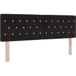 vidaXL Samt-Kopfteil Argyle mit Kopfteil Schwarz 140 cm Samt