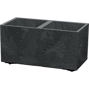 Prosperplast Sierra Case Beton Pflanzkasten schwarz, 57,7 x 28,8 x 29 cm, Kunststoff