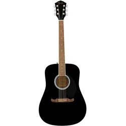 Fender FA-125 Dreadnought (Akustik Gitarre, Boden und Zargen: laminiertes Lindenholz, Decke: laminiertes Fichtenholz, Griffbrett: Walnuss, Hals: Nato), Gitarre, Schwarz