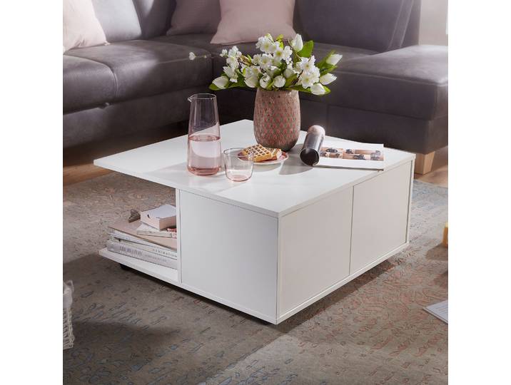 Couchtisch Lobetal 70 x 37 x 70cm Weiß