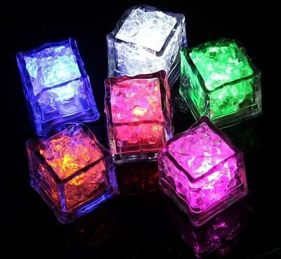 Uplift Treasures LED Color Changing Luminous Ice Cubes Set multicolor 6 Pcs