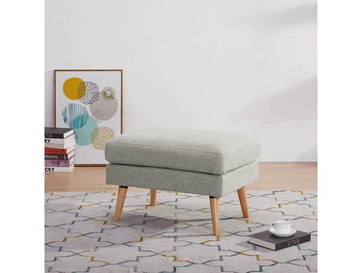 Polsterhocker Limeri 72 x 47 x 49cm Grau/Hellgrau Filz Blix: Hellgrau