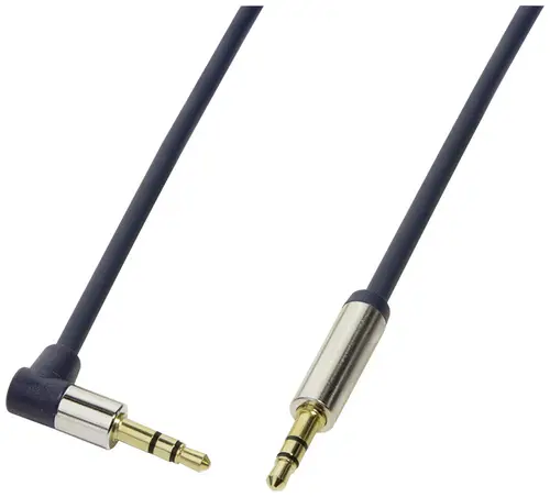 LogiLink CA11150 Klinke Audio Anschlusskabel 1.50 m Dunkel-Blau (matt) 90° nach oben gewinkelt