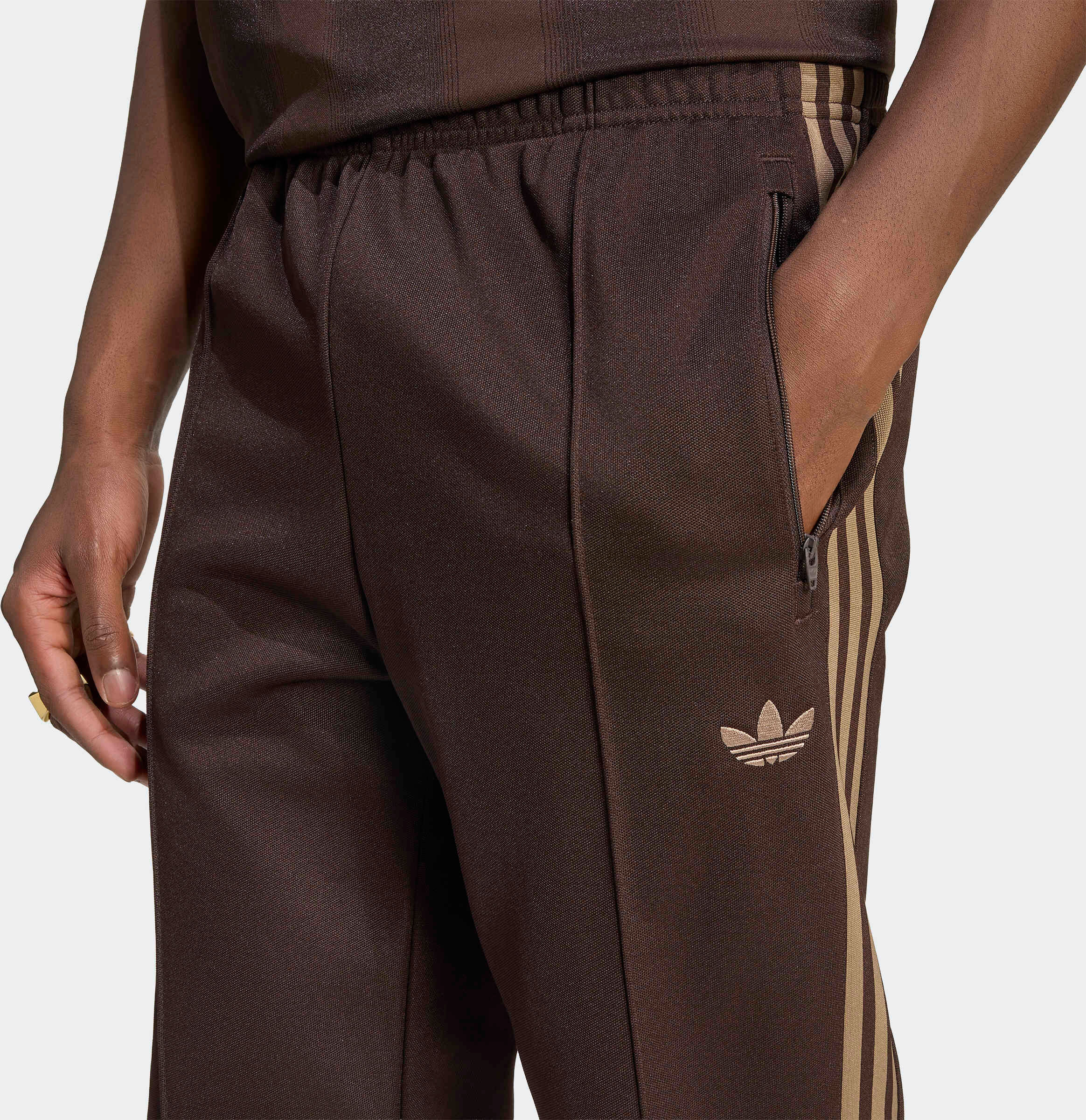 Sporthose ADIDAS ORIGINALS "BECKENBAUER", Herren, Gr. XXL, N-Gr, aurora coffee, normal, gr., Obermaterial: 52% Baumwolle, 48% Polyester, Hosen Sporthose aurora coffee, normal, gr. XXL, N-Gr