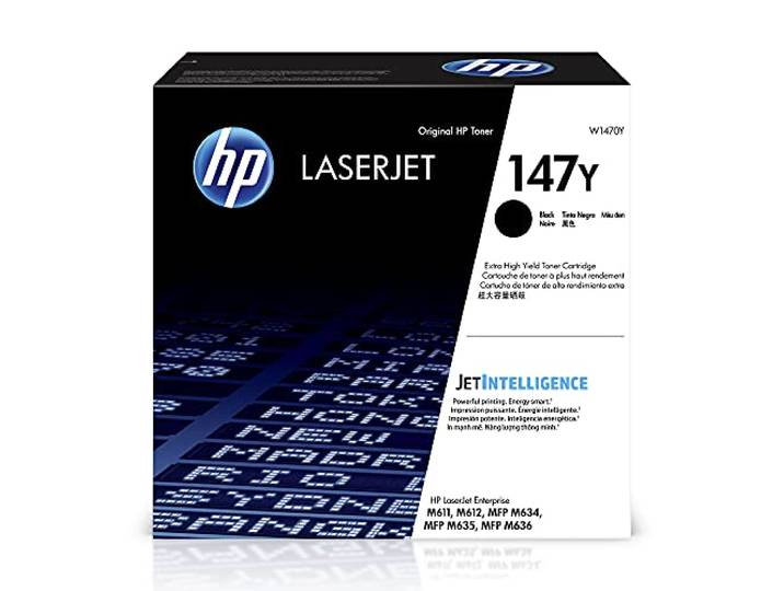 HP 147Y Toner Noir Laserjet Extra Grande Capacité Authentique (W1470Y)\, pour HP LaserJet Enterprise M611/M612 et HP LaserJet Enterprise MFP M634/M635