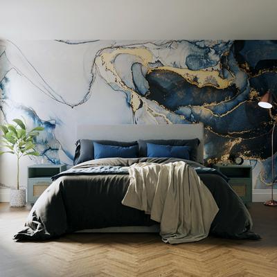 Fototapete SUPERFRESCO EASY "Marmor", blau, H:2,8m L:2,8m, Vlies, Tapeten, Design Tapeten