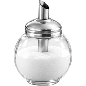 Westmark Zuckerstreuer Roma, Dosierer mit Ausgießrohr, für Kristallzucker, aus Glas mit Edelstahlverschluss, 250 ml