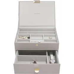 Stackers Classic Schmuckkästchen doppelt taupe mit Schublade