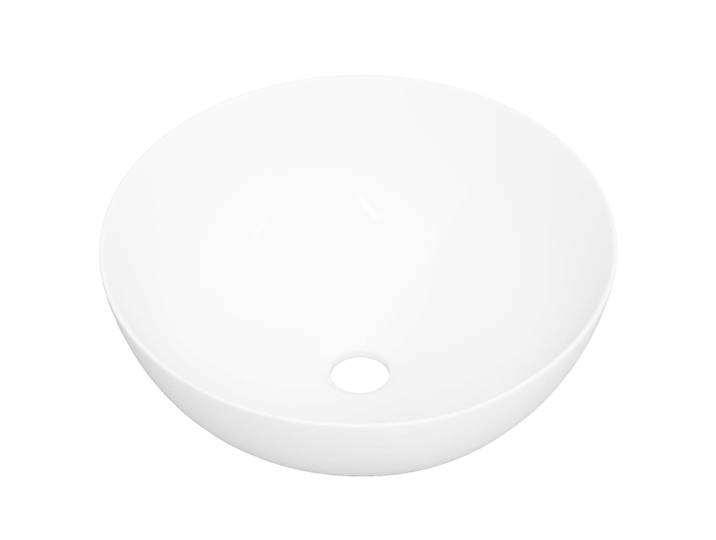 vidaXL Lavabo blanc 36x15 cm Céramique ronde