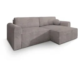ECKSOFA FIANO P Beige Kordstoff mit Schlaffunktion