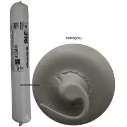 Ramsauer 316 Bodenfuge 1K Hybrid Dichtstoff 600ml Folienbeutel betongrau
