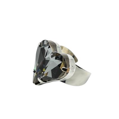 Fingerring "Treviso", grau, COLLEZIONE ALESSANDRO, Fingerringe, Damen, Glas, Fingerring