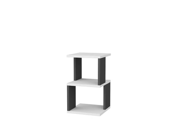 Hanah Home Moderner Nachttisch, Weiß & Anthrazit, 29,6 x 29,6 x 49,4 cm 100% melaminbeschichtete Spanplatte, 18 mm stark Stilvolles & funktionales Design