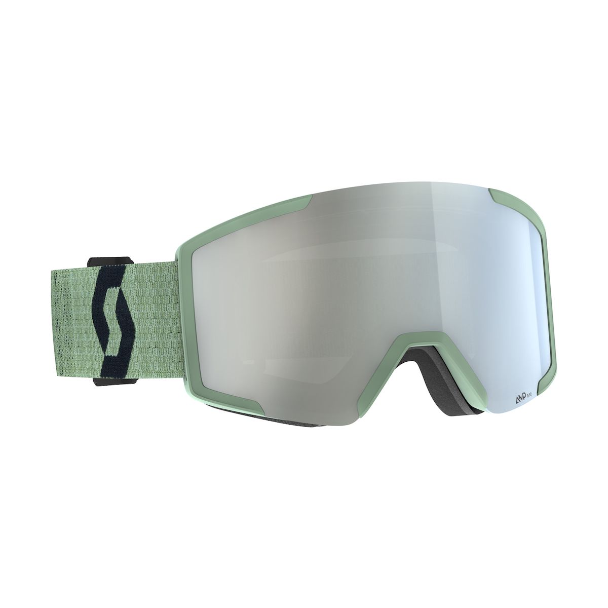Scott Goggle Shield soft green/black - amp white chrome s2 (7644) - 2778377644368