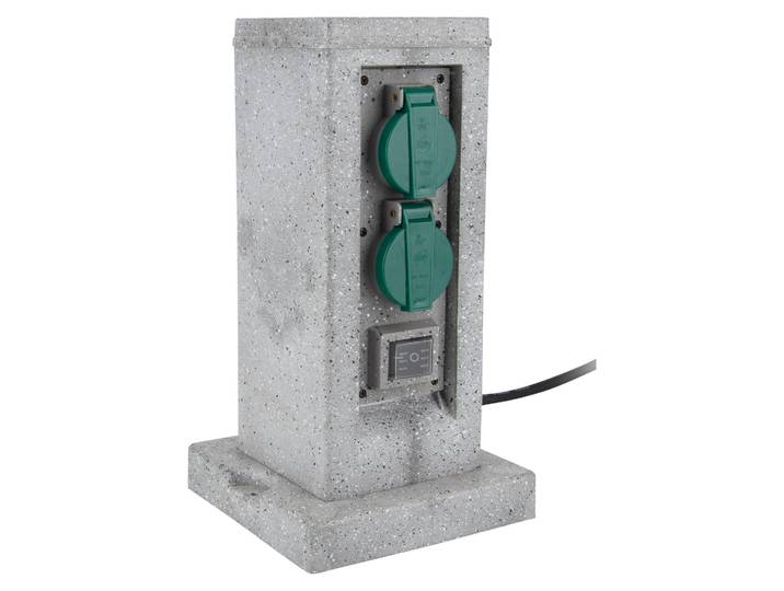 Zenitech - Boîtier de distribution 4 prises 16A + 2 prises interrupteur\, câble de 5 mètres\, couleur gris