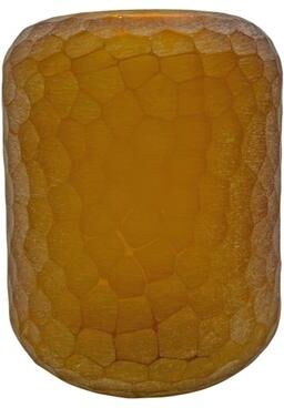 Bergamo Art Decorative Handmade Patterned Glass Vase - Light Pink/Amber