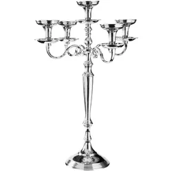 LE COQ PORCELAINE Stylos 5-flammiger platinfarbener  Kandelaber h cm 69