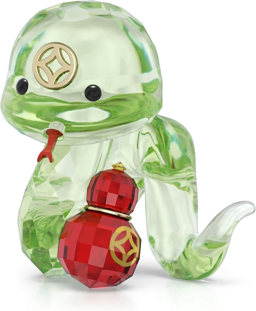 Silvester Slang Beeldje Aziatisch Symbool Decoratie Object Groen