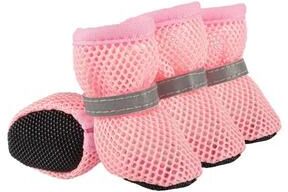 Uplifted Finds 4PCS Summer Dog Shoes Breathable Anti Slip Wear Resistant Outdoor Boots For Small Dogs pink m