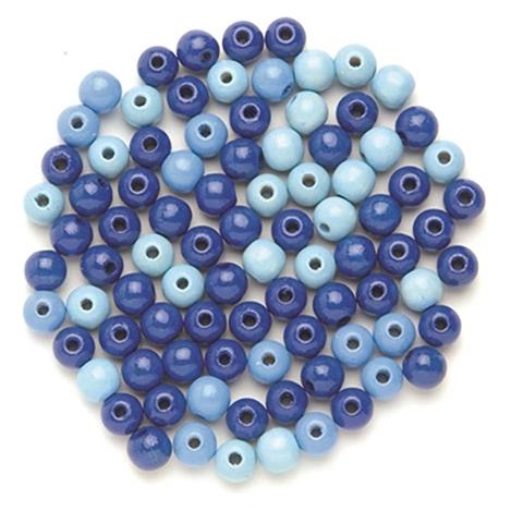 Glorex Holzperle 6mm 118St blau mix (74071836)