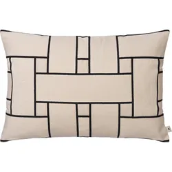 Lattice Offset Kissen 40 x 60 cm, creme-schwarz