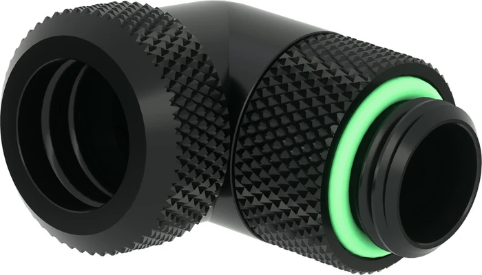 Barrow Multi-Link Adapter Anschluss 90 Grad G1/4 Zoll AG auf 12mm AD Hardtube - drehbar, schwarz