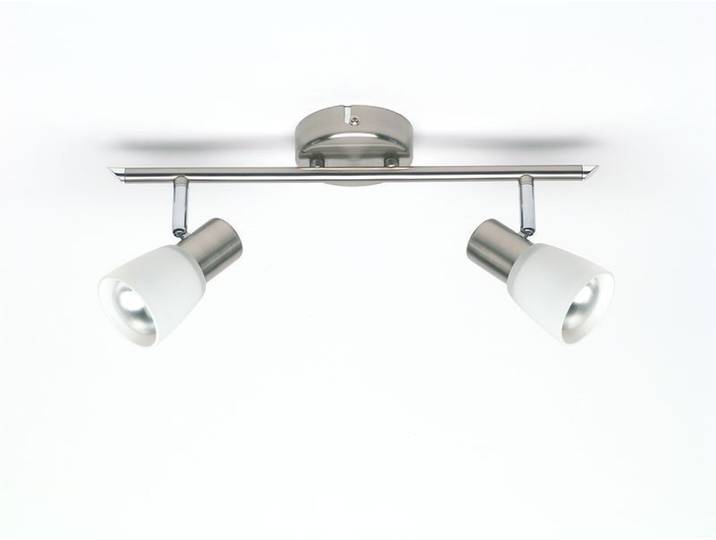 BRILLIANT Tube spot Luca spot de plafond intemporel métal/verre chrome/blanc orientable 2x E14 max. 40 W