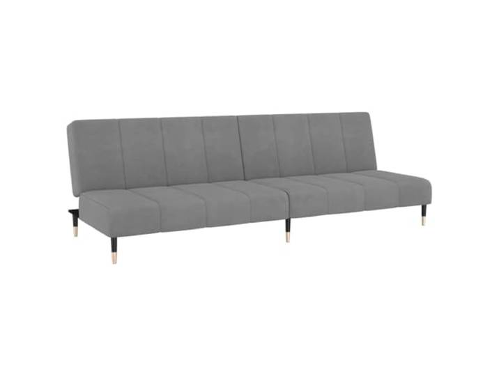 Makastle SchlafSofa Couch 2 Sitzer Hellgrau Samt