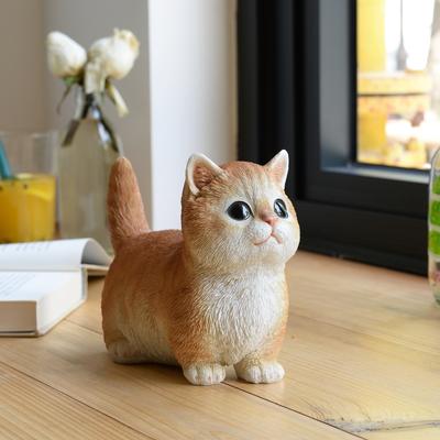 Hi-Line Gift Ltd. Sitting Cat Orange Tabby Statue