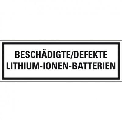 Aufkleber I Verpackungszeichen Defekte Lithium Ion..., deutsch, Folie, seewasserbeständig, 500/Rolle, IMDG-Code, GGVSEB, ADR