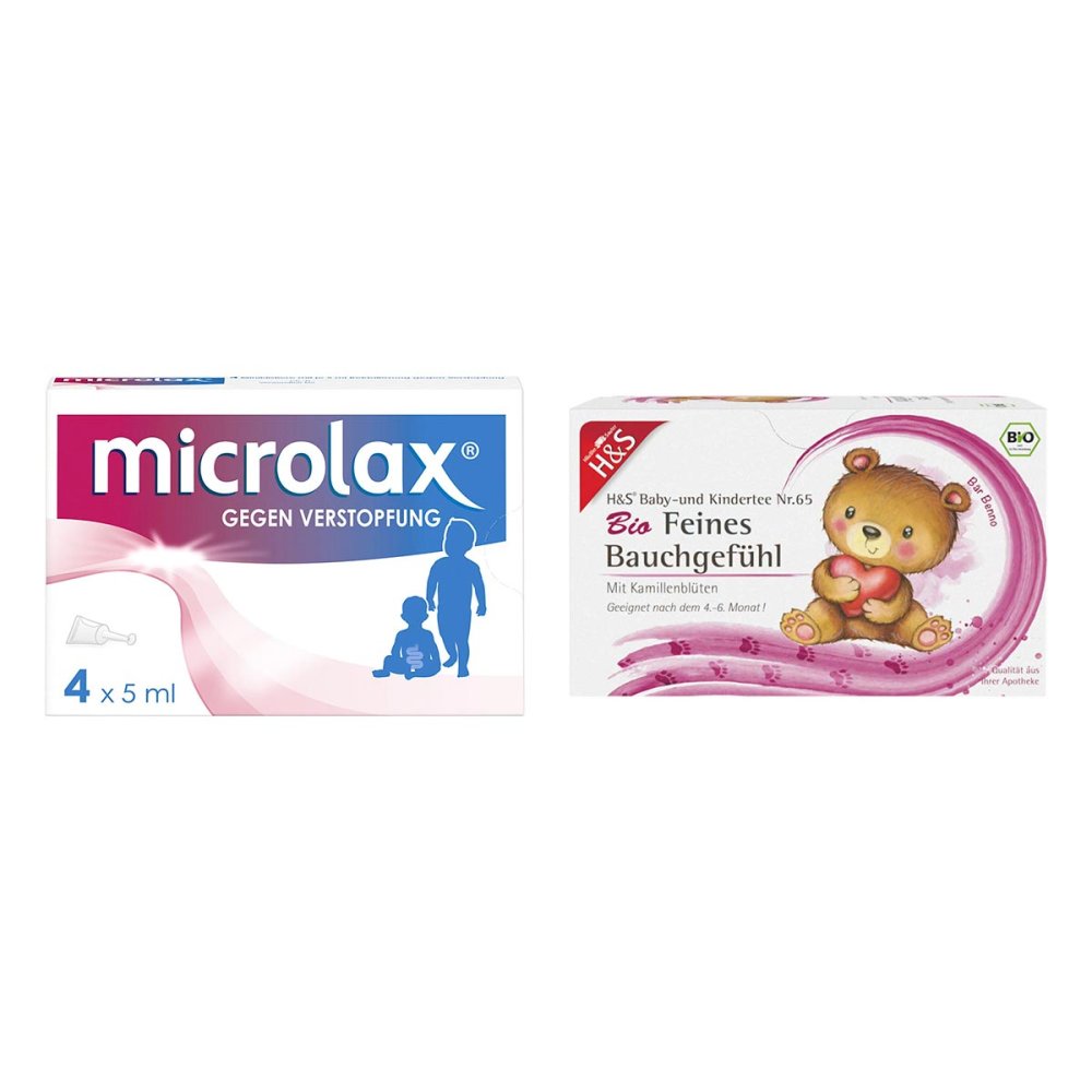 Microlax mit kurzem Tubenhals Rektallösung + Bio Baby/Kindertee 08106232