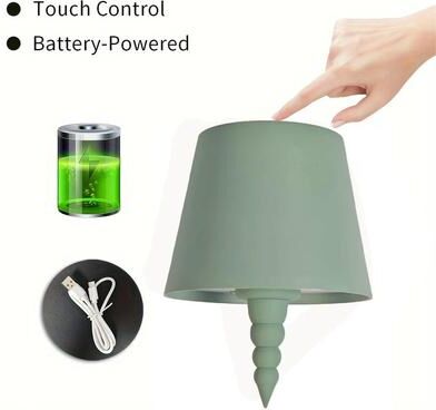 Inspired Living Rechargeable LED Wine Bottle Table Lamp With Touch Control light Green