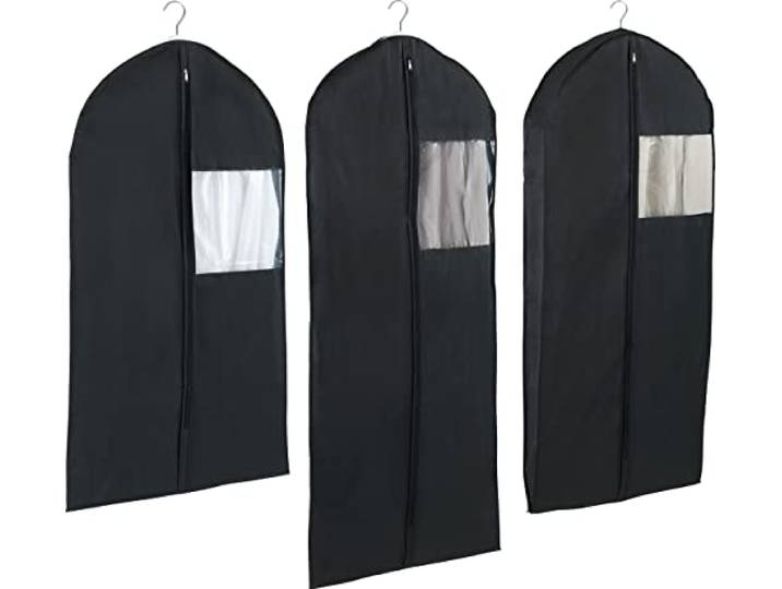 WENKO Kleidersack Mod. Deep Black 3-teiliges Set 3-teiliges Set, klein, mittel & groß, Kleiderhülle Schwarz