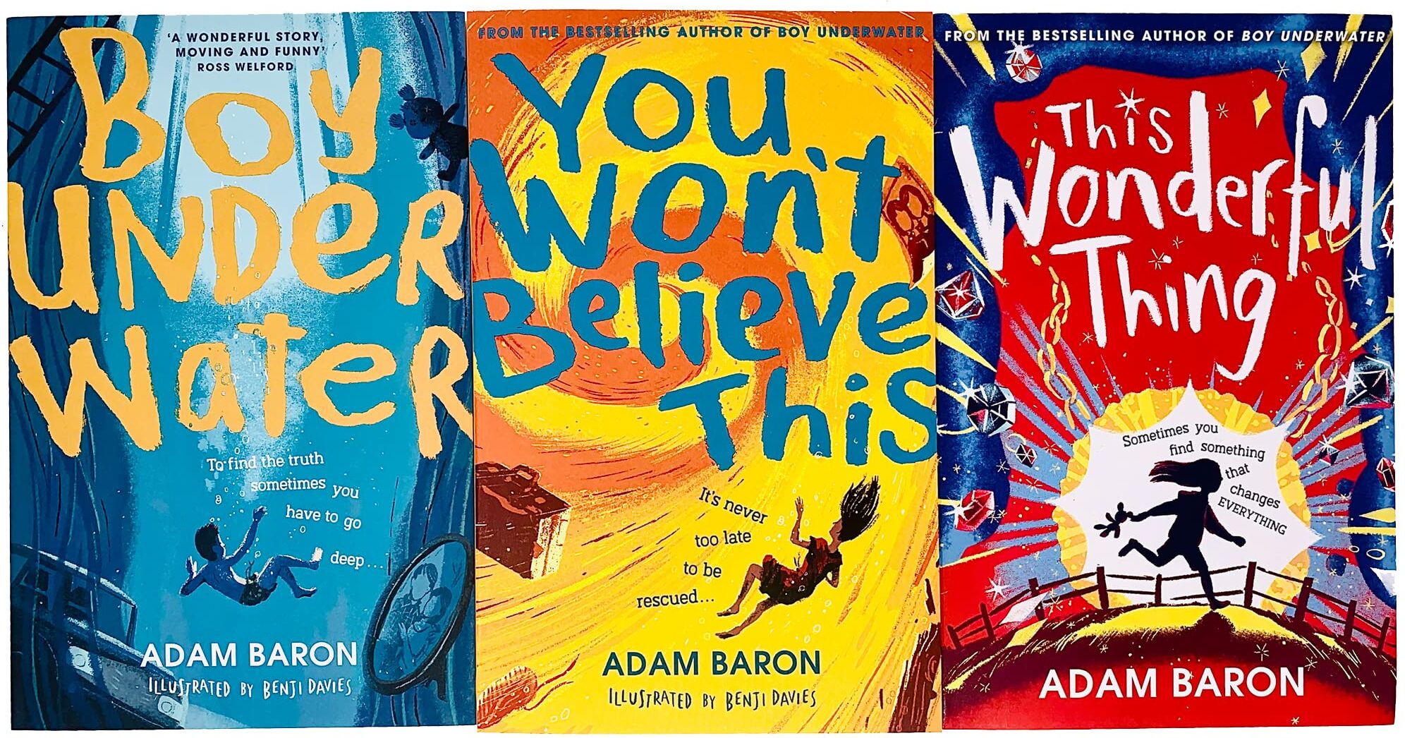 HarperCollins Children's Books Adam Baron Boy Underwater 3 Books Collection Set - Children's Fiction - Ages 9-12 - Paperback - Carnegie Shortlisted