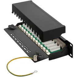 Ds-It Patchpanel 10”, 12-fach STP Patchpanel CAT 6a, Server Zubehör, Schwarz
