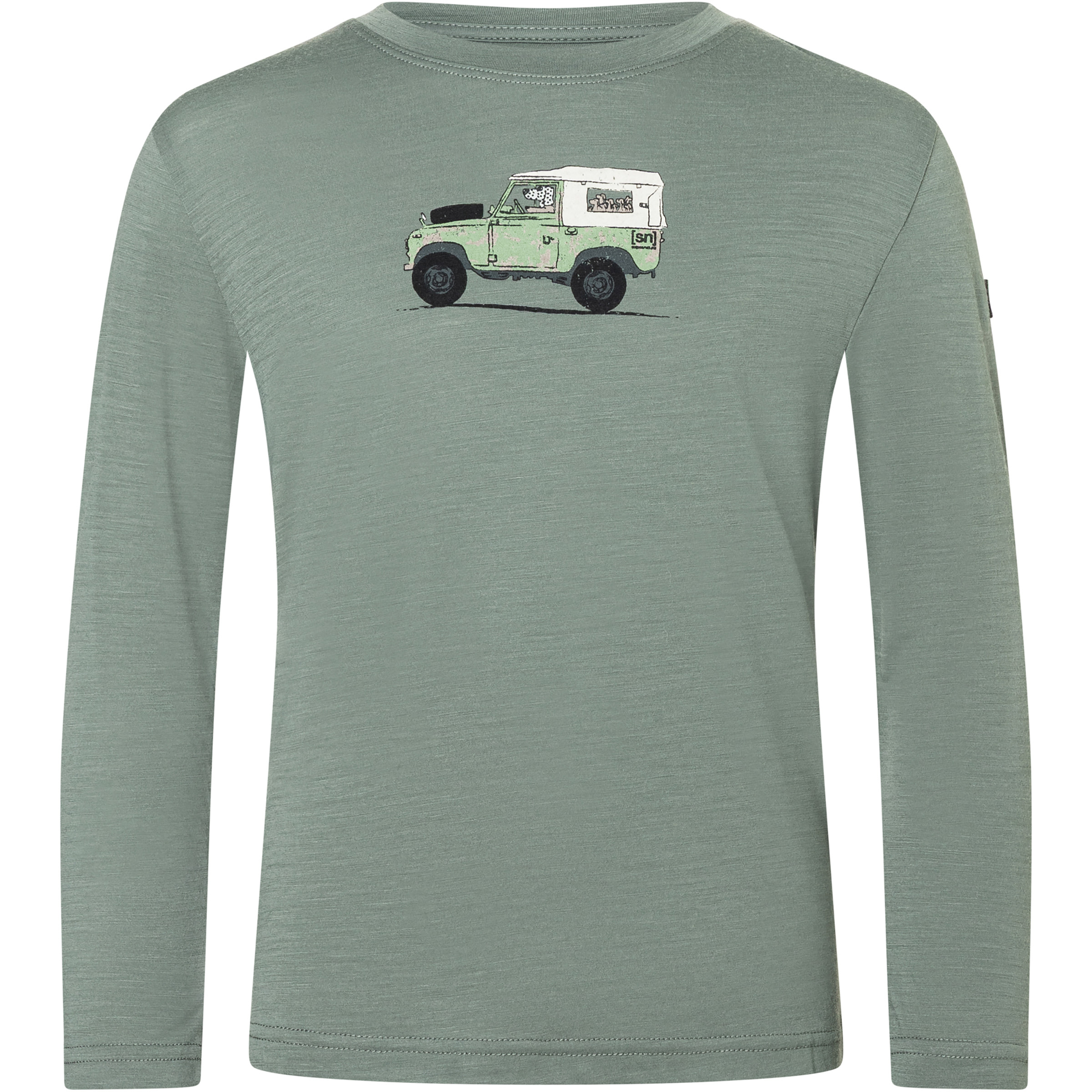 Super.Natural Dog Excursion Kinder Longsleeves oliv Größe 110 Hautfreundlich Merinowolle